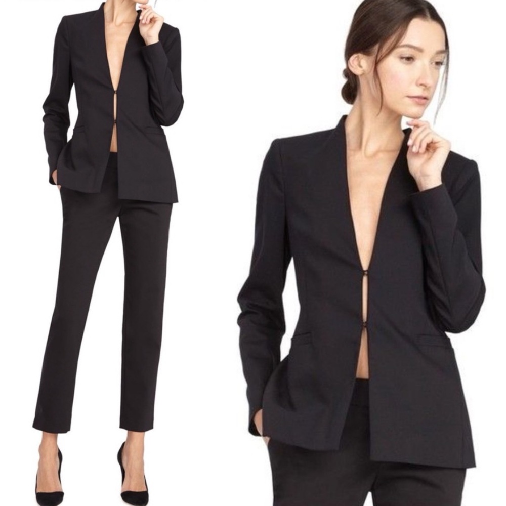 ALICE + OLIVIA Jerri Long Collarless Blazer - Picture 2 of 11